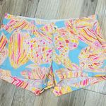 Lilly Pulitzer  The Walsh Short Tini Bikini Blue Pink Fish Print Womens 2 Photo 2