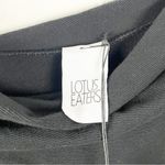 LOTUS EATERS Black Daffodil High Neckline Side Rear Slits Long Sleeve Top Small Photo 3