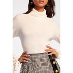 Ramy Brook Walt Turtle Neck Long Lace-up Sleeve Top In Cream, Size S New w/Tag Photo 1