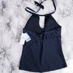 Island Waves Swim Tankini Moorea Adjustable Keyhole Halter Top Black Size 8 Photo 1