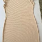 Chic Beige Ruffle Sleeve Mini Dress NWOT Tan Size XL Photo 1