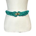 Vintage Casual Corner Statement Belt Size Small Boho Turquoise Rope Braid Artsy Green Photo 7