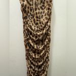 ZARA NWT  animal print leopard tulle ruched dress large Photo 8