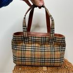 Burberry Wool Vintage Nova Check Signature Plaid Tote Shoulder Bag Purse Tan Photo 10