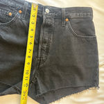 Levi's Levi’s 501 black distressed denim button fly denim jeans shorts Photo 6