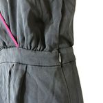 Mara Hoffman  Navy Blue Pink Trim Mini Dress Silk Blend Sleeveless Side Zip Photo 4