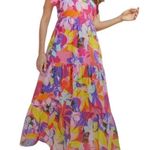 Jude Connally Rose Maxi Dress Size L In Kaleidoscope Floral Tie Purple Size L Photo 0
