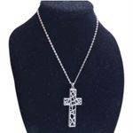 Brand New One Way Collection Wire Cross Silver Longer Length Fashion Necklace Photo 0
