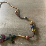 Bohemian Style Beaded Statement Necklace with Multicolor Accents, No Clasp Gold Photo 3