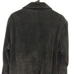 Terry Lewis Luxuries Genuine Suede Leather Black Belt Less Trench Coat Womens L Size L Photo 5