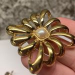 Monet Lot Of 2 Vintage - Modern Brooch Pins Gold Tone Both Signed - / Avon Photo 6