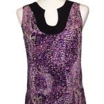 Susan Lawrence  Purple Multicolor Sleeveless Top Size Small Photo 0