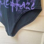 Trendy & Tipsy black Jimi Hendrix purple haze sleeveless lace up vneck bodysuit Photo 5