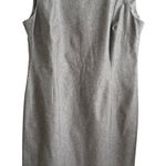 Banana Republic  Gray Sleeveless Sculpted Shoulder Sheath Midi Dress Size 14 Photo 0