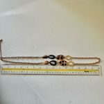 C 1946 gold tone long leopard black necklace Photo 5