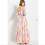 Nicholas Kerala Maxi Dress in White 4 Womens Long Cotton Striped Gown Pink Photo 1