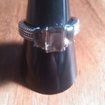 Brazilian Smoky Quartz Stainless Steel Three Stone Fancy Ring (Size 9) Photo 13