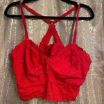 Aerie Lipstick Red Floral Lace Racerback Bralette XXL Photo 0