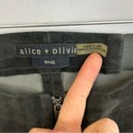 Alice + Olivia 100% Lamb Skin Sued Charcoal Grey Zip Front Legging/Pants Size 4 Photo 10