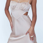 Princess Polly Champagne Satin Dress Photo 0