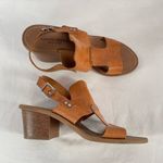 Barbara Barbieri Leather Stacked Heel Sandal in Light‎ Brown Size 8 Photo 1