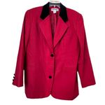 Jennifer Moore Red Wool Blazer Size 16 Photo 0