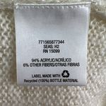 Covington  Size L Gold Metallic 3/4 Sleeve Crew Neck Sweater Cream Textured Front Photo 8