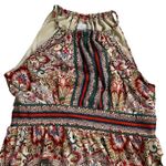 London Times Mini Dress Sz4P Multicolor Printed Keyhole Neck Elegant Casual Photo 2