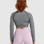 Gymshark Adapt Marl Seamless Long Sleeve Crop Top | Size: L | Gray Photo 2