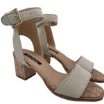 Ava nwot  & Aiden mid heeled beige sandals with cork block heel women’s Size 6 Photo 0