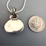 Mexico Solid Sterling Silver Onyx Pendant on an SS Plate Chain Photo 4