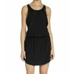 David Lerner  Dress Silk Spandex Lambs Leather Open Back Black Mini Size Small Photo 2