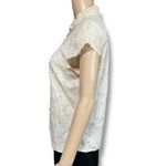 Y2K Roper Womens Button Down Blouse Top Floral Pearl Snap Button Cream Medium Silver Photo 4