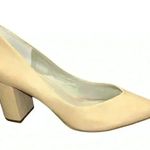 1. State  Saffy Block Heel Pointy Toe Pump, Nude Leather, Womens Size 8.5 M / 39 Photo 1