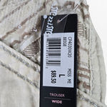 Miss Me Beige Linen Blend Wide Leg Cargo Boho Pants Size Large Y2K 2010s Style Photo 7