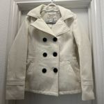 American Rag Cie Ivory Peacoat Jacket with Hood Size M – Elegant Winter Coat White Size M Photo 1
