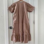 Nursing Dress Maternity Dress Breastfeeding Striped Embroidered Duster L NWOT Tan Size undefined Photo 1