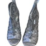 Gianni Bini  Platinum Silver Merillee Rhinestone Bootie Open Toe size 7M Photo 3