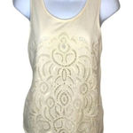 JCrew Factory Eyelet Lace Off White Cotton Tank Top Cream XS White Photo 0