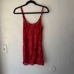 Daytrip  Red Sequin Tank Top M Y2K Romantic Sheer Sparkle Party‎ Going Out Photo 3