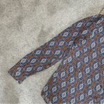 Bohme  Women’s Button Down Shirt Blouse Longsleeve Graphic Print Boho Camel M Photo 4