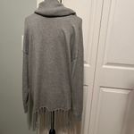 Michael Kors size 0X grey cowl neck fringe hem sweater Photo 4