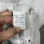 Lungo L'Arno Women’s Shirt 2X 100% Linen White Lace Boho Beachy Lagenlook Photo 4