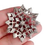 Pewter Color Rhinestone Pin Brooch or Pendant Photo 1