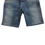 Blumarine US 4 Swarovski Crystal Embellished Denim Shorts Logo Plaque Vintage Blue Photo 4