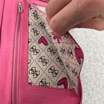 Guess Vintage Women's Striped Pink Wristlet Wallet with Logo Accents Zip Around Photo 4