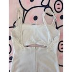 Tiger Mist ‎ Mini Dress with Bows White Size Medium Bodycon Ribbed Photo 8