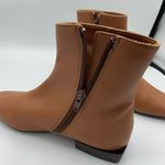 Linea Paolo  Booties Leather Ankle  Square Toe Casual Brown Flat Shoes size 4 M Photo 3