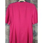 Liz Claiborne Vintage Dress Woman's 8 Linen Pink Gold Button Retro Barbiecore Photo 6