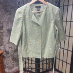 Deadstock VNT id/entity 'Garden' Metallic Fleck Greens Tweed Belted Blazer: 10 Green Photo 8